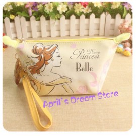 Unbranded Princess Belle Cosmetic Bag Makeup Bag Storage Bag Wallet Pouch with Holder
