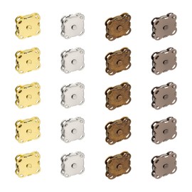 UKOFEW Pack of 20 Magnetic Buttons Sewing, Magnetic Button, Metal Magnetic Button, Magnetic Button, for Bags, Sewing, Crafts, Handbags, Clothes, 15 mm (4 Colours)