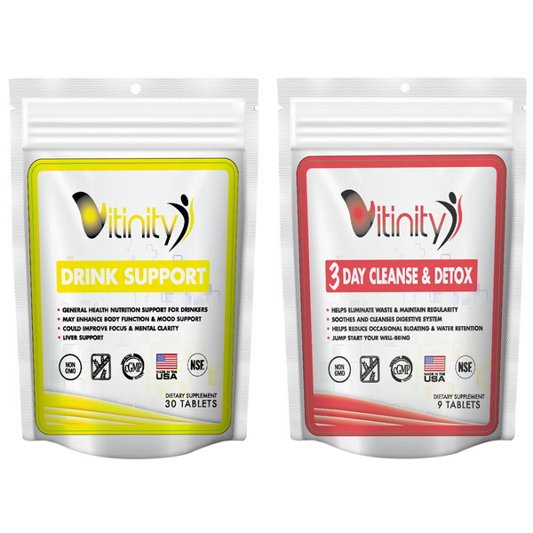 Anti Alcohol Drink Support 3 Day Detox Supplement-Craving Support,Liver Health,Lower Alcohol Intake Formula-Kudzu,Milk Thistle,Holy Basil,DHM,Detoxify,Reduction,Nutrient Replenisher(Drink Detox Combo)