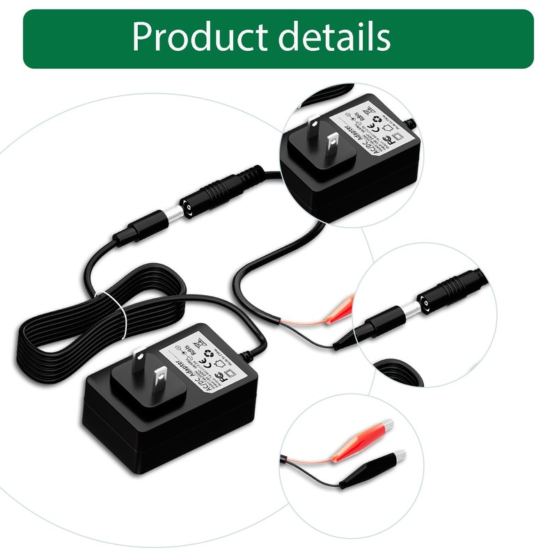 14.6V 2A LiFePO4 Battery Charger with Dual Alligator Clips Cable
