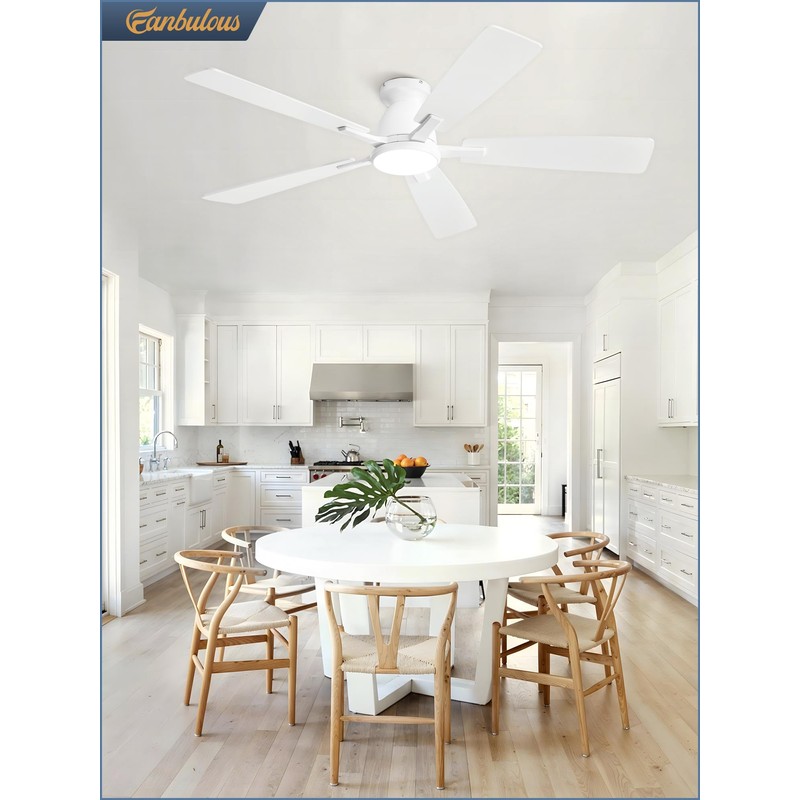 Fanbulous 52 inch Ceiling Fans with Lights, Smart Flush Mount