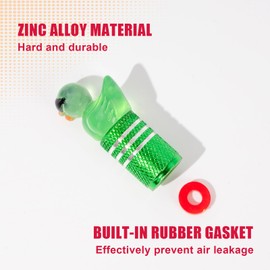 Rislobx 4Pcs Tire Valve Stem Cap Cover for Car SUV Truck, Valve Cover with Funny Duck Sunglasses, Decorative Tire Valve Caps Wheel Accessories (Green Sunglasses Duck)