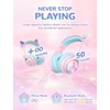 iClever Cat Ear Kids Bluetooth Headphones, LED Lights Up, 74/85dBA