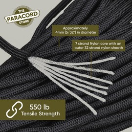 The Paracord Store | Type III 550 Paracord - 1000 FT Spool, Ranger Green | Heavy Duty 7 Strand Tactical Paracord - USA Made Nylon Outdoor Parachute Cord for Camping, Fishing & More - Survival Cord