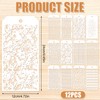 12pcs Texture Stencils, Leopard Brick Dot Layering Templates Mixed Media