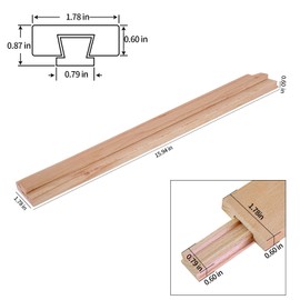 Wax Coated 16 Inches Wood Drawer Slide 2PCS, Classic Traditional Wood Center Guide Track
