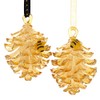 Gold Pinecone Ornaments, 2 Assorted
