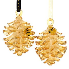 Gold Pinecone Ornaments, 2 Assorted