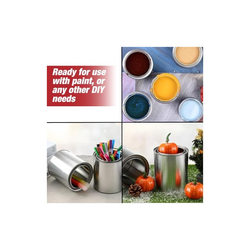LAUCO Empty Paint Cans with Lids – 32oz, 6 Pack