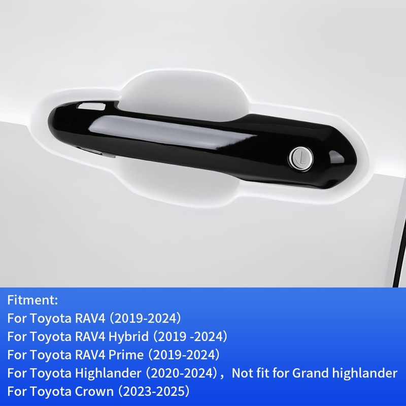 LUNQIN Car Door Handle Cover for Toyota RAV4 2019-2025，Highlander 2020-2026，Crown
