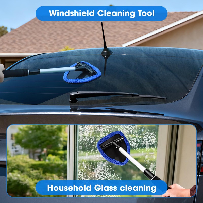 vioview Windshield Cleaner Tool, Car Interior Cleaning Kit with Extendable