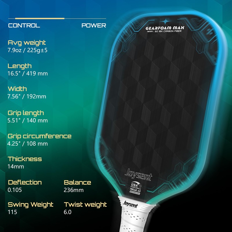 Joysent 3D-T700-18K Carbon Fiber Paddle with 14mm Foam Core, USAPA