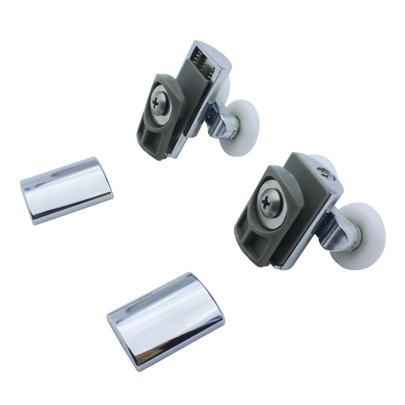 KEABATH 2pcs Shower Glass Door Rollers, Twin Wheels Runner Pulley,
