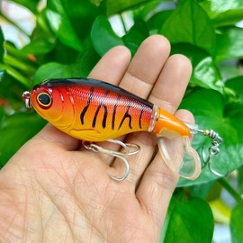 Whopper Plopper 75mm 17g Topwater Rotating Wobbler Crankbait Lure - 21 colors - Color: N