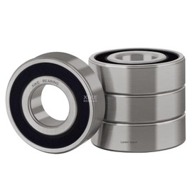 XIKE 4 Pcs 6203-10-2RS Bearings 5/8" x40x12mm, Double Rubber Seals and Pre-Lubricated, Deep Groove Ball Bearing.