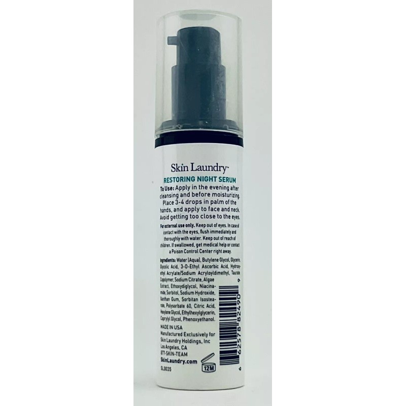 Skin Laundry Restoring Night Serum 1 oz 30ml Antioxidants Vitamins