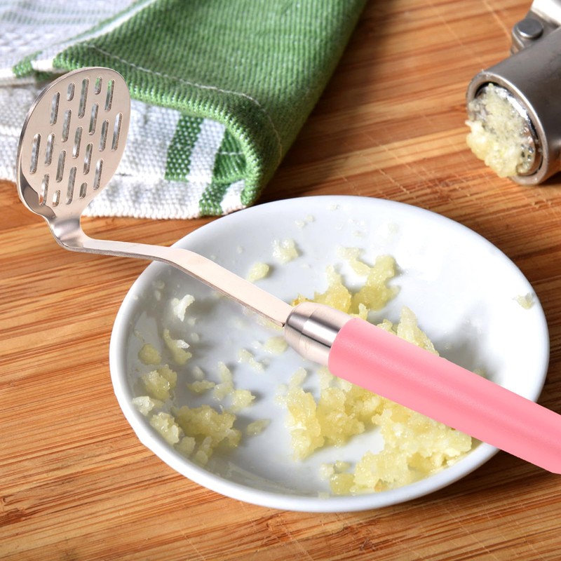 GOOHOCHY Reusable Potato Masher Stainless Steel Manual Potato Crusher with