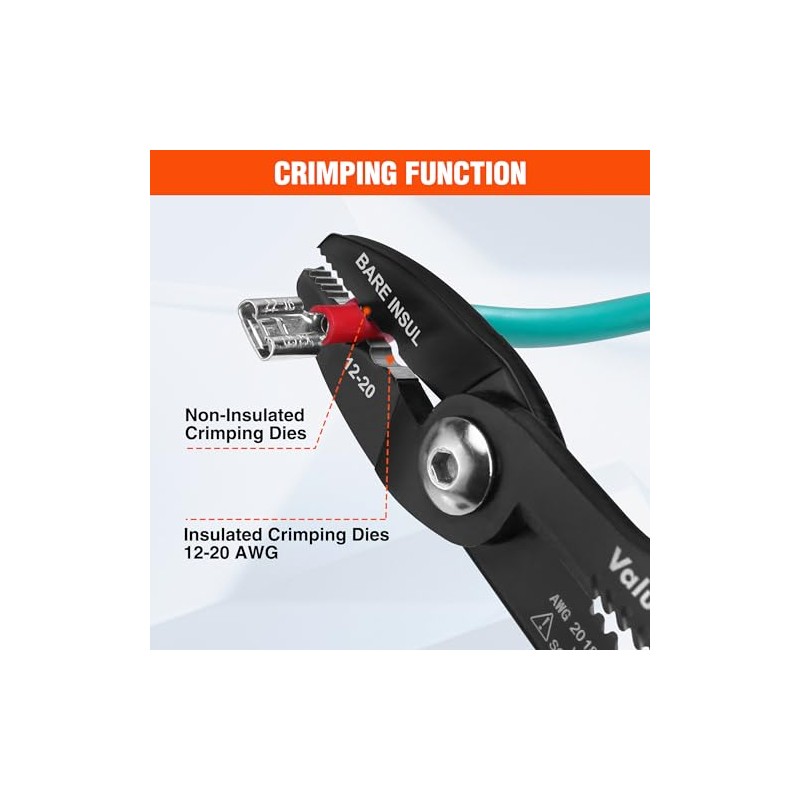 Valuemax Herramienta pelacables 4 en 1, pelacables, crimpadora de cables,