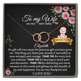 Push Present for Wife, Ready To Gift Jewelry with Meaningful Message For New Mom from Husband (Eternity Necklace)