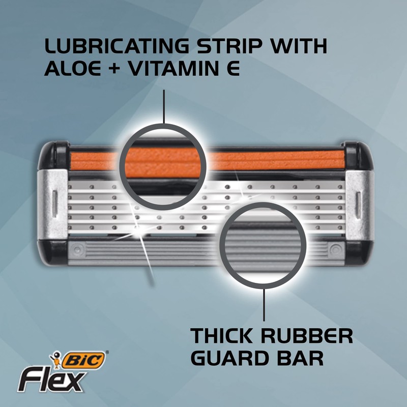 BIC Hybrid Flex 5 Titanium Men's 5 Blade Disposable Razors,