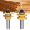 2Pcs 1/2in Shank Router Bit Woodworking Cabinet Door Carbon Steel