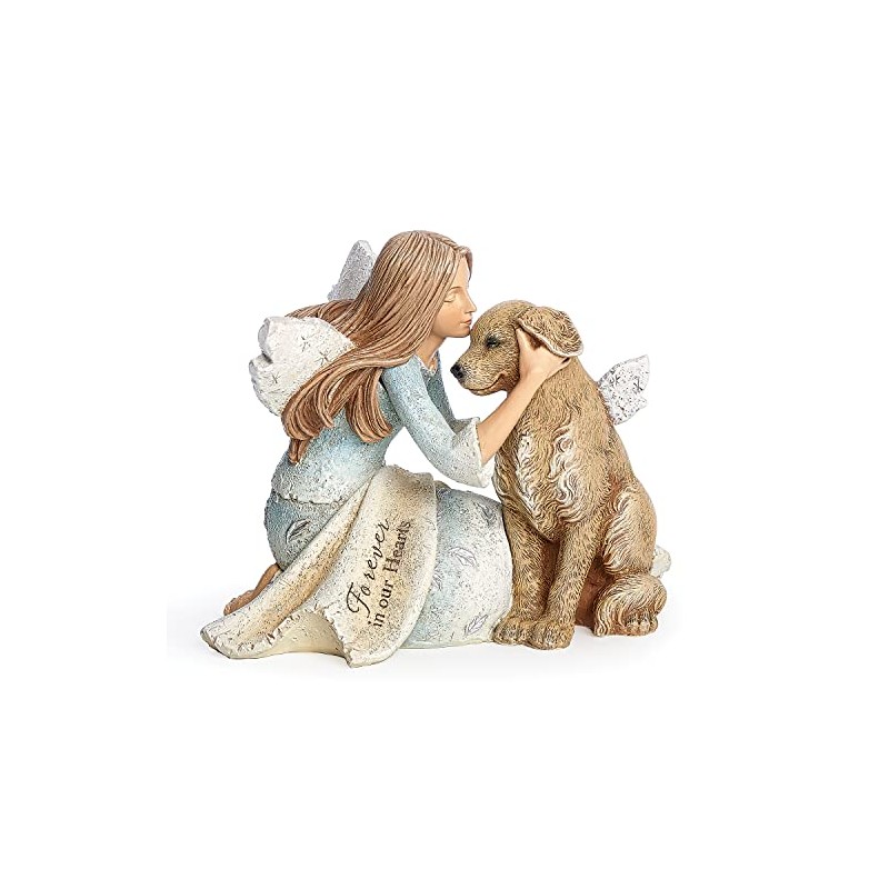 Angel with Dog 22177 Heavenly Blessings Karen Hahn Figurine 4.25"