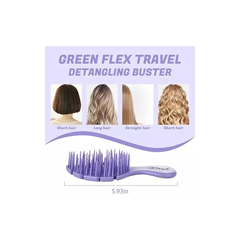 JCWish Paquete De 2 Cepillos Desenredantes Perfumados Greenflex - D