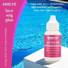 MIILYE Lace Wig Glue - Strong Hold, Waterproof & Sweat Proof, Bonding Adhesive for Lace Wigs, White