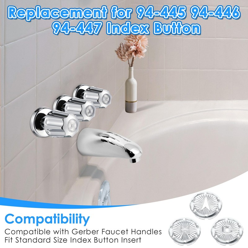 Dreyoo 4 Pack Faucet Index Buttons, Compatible with Gerber 94-445