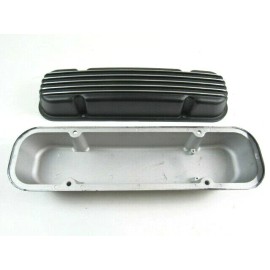 Bous Performance Pontiac 326 400 455 Finned Aluminum Valve Covers w/o Hole Black E41272BK