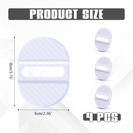 Wuyaoyao 4PCS Car Door Latch Lock Cover, Carbon Fiber Auto Door Lock Latches Cover, Automotive Doors Latch Guard, Self-Adhesive Vehicle Doors Latch Protector Trim Decoration for Most Cars (White)