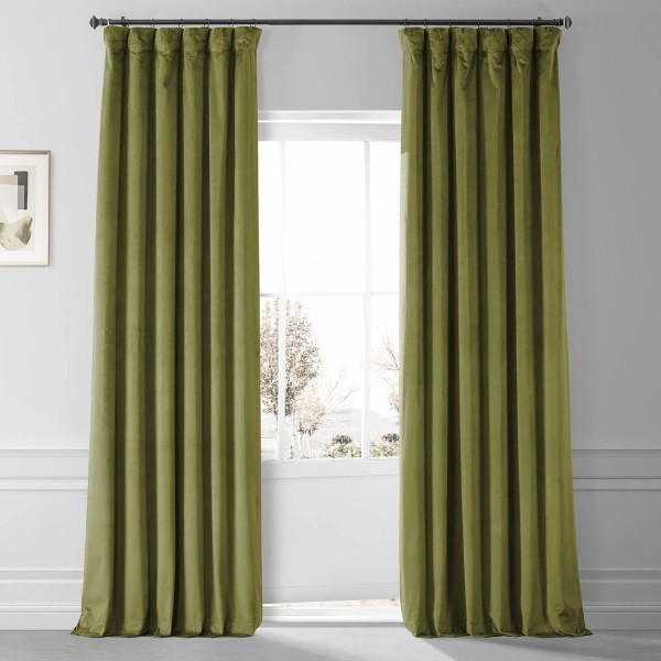 HPD HALF PRICE DRAPES Signature Plush Velvet Blackout Curtains for