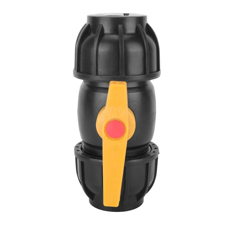 PE Plastic 50mm Diameter Ball Valve Connector Water Pipe Fitting