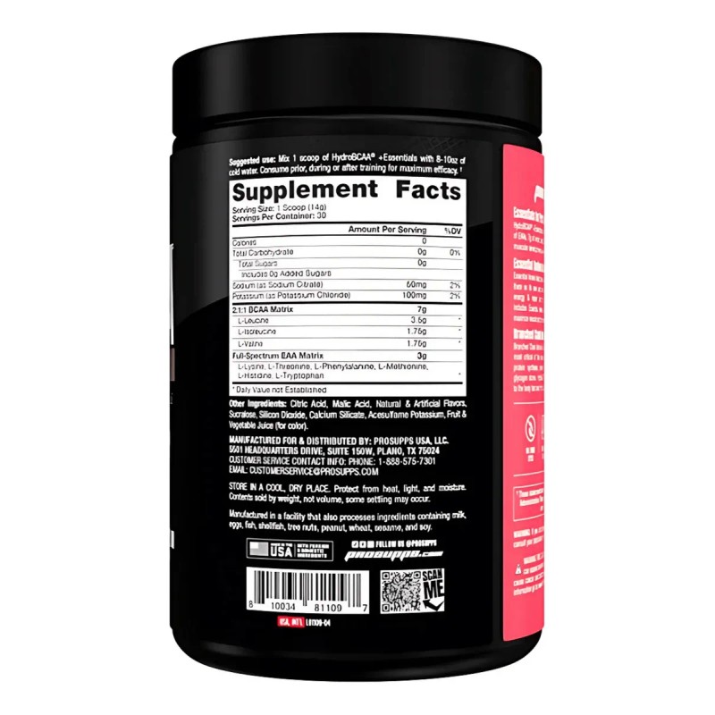 Aminoacidos Prosupps Hydro Bcaa 30 Servicios Sabor Sandia