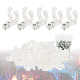 Tmyjfjingxi 100PCS 1/2Inch LED Rope Light Clips with 200PCS Screws for Outside PVC Outdoor Rope Light Mounting Clips Hangers for Christams and Weddings
