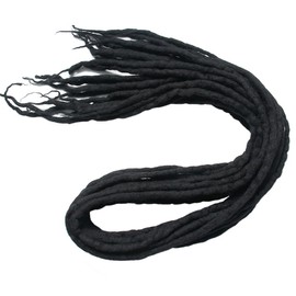 22 Inch Double Ended Dreadlocks Extensions 15 Strands Black Handmade Wool Dreadlocks Hip-Hop Reggae Braid in Dreads