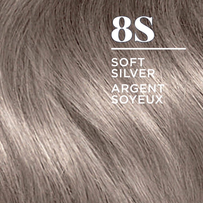Clairol Nice'n Easy Permanent Hair Dye, 8S Soft Silver Hair