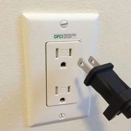 240PCS GFCI Protected Outlet Stickers for Outlet Plates,Waterproof GFCI Stickers for Receptacle Plates Outdoor Label Decals Green Printing on Clear(0.27"x1")