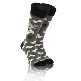 Sesto Senso Funny Unmatched Cotton Socks for Men and Women - dog, size: 43-46