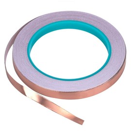 Zehhe Copper Foil Tape with Double-Sided Conductive (1/4inch X 21.8yards)- EMI Shielding,Stained Glass,Soldering,Electrical Repairs,Slug Repellent,Paper Circuits,Grounding (1/4inch)