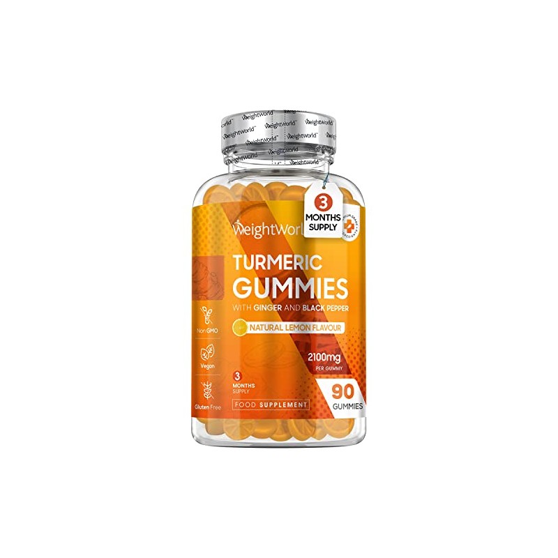 Turmeric and Black Pepper Gummies with Ginger 2100mg - 90