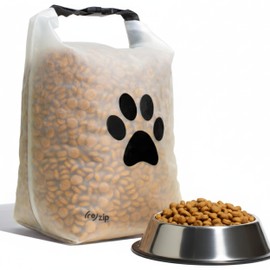 (re)zip Large Roll Top Pet Dry Food Storage Bag 40-Cup, BPA-Free, Food-Grade, Pet-Safe, Freshness Seal for Camping, Long Term Boarding, Travel & Daily Use, Machine Washable, Black