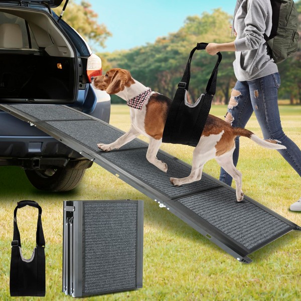 Dog Ramp for Car with Lift Harness - 71" Extra