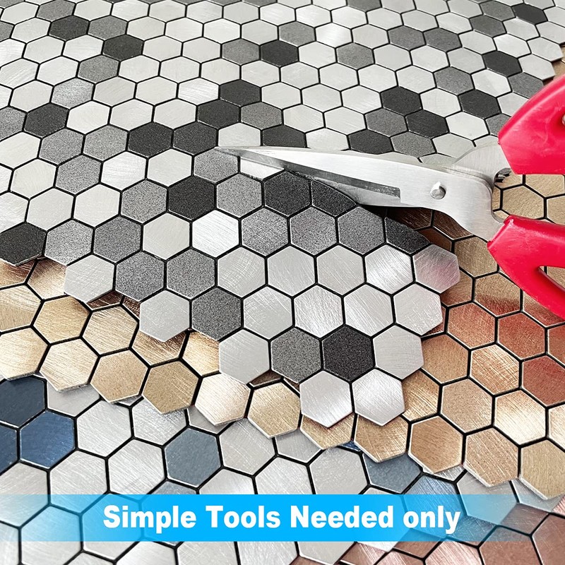 BeNice Peel and Stick Backsplash Kitchen Mosaic Tiles Penny Hexagon