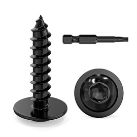 Dayalo Pack of 50 Tapping Screws 4.2 x 16 mm Flat Head with Washer Wood Screws Torx Stainless Steel A2 V2A Black Oxide with Screwdriver Bit