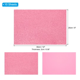 PATIKIL Dark Pink Shiny EVA Glitter Foam Sheet 11 x 8 Inch 2mm Thick Sparkle EVA Glitter Felt for Crafts DIY Project, 10 Pcs