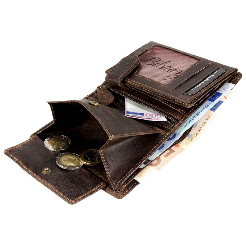 Bag Street Men'S Leather Wallet Portrait (Brown)