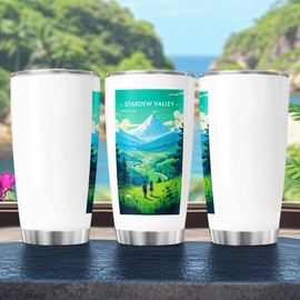 Tumbler Stardew Valley Gameplay Stardew Valley Iced Stainless Insulated Travel Office Hot 20 30 Oz Tea Coffee - Size: Tumbler Lid