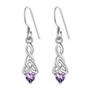 Hypoallergenic Earrings Celtic Knot, Amethyst Dangling Earrings, February Birthstone Earrings,