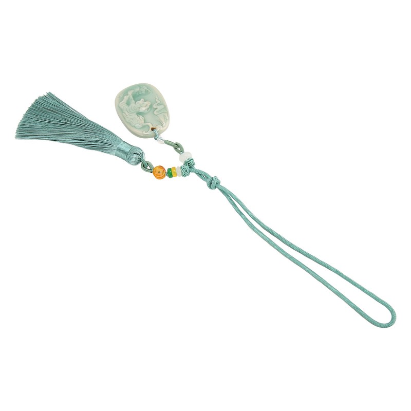 Tassel Pendant Chinese Zodiac Pattern DIY Porcelain Beads Light Weight